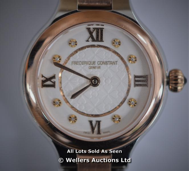 *LADIES FREDERIQUE CONSTANT, CLASSICS DELIGHT,STEEL AND ROSE GOLD PLATTED WITH WHITE GUILLOCHE - Image 2 of 4