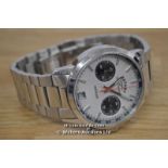 *GENTS ROTARY AVENGER WATCH, QUARTZ MOVEMENT, 2 SUB DIAL CHRONOGRAPH, SILVER BATTON DIAL WITH