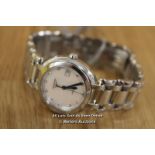 *LADIES LONGINES PRIMA LUNA, AUTOMATIC MOVEMENT,WHITE MOTHER OF PEARL DIAMOND DOT DIAL WITH DATE,