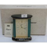 RAPPORT, QUARTZ MANTEL CLOCK, GREEN / BLACK/GOLD FURNISHINGS / APPEARS TO BE NEW - OPENED BOX