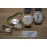 SELECTION OF VINTAGE WATCHES, 1X GENTS MANUAL WIND ROTARY, 1X INGERSOLL,1X LADIES SECONDA, 1X LADIES