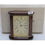 RAPPORT, QUARTZ MANTEL CLOCK, RED/GOLD WOOD FURNISHINGS / APPEARS TO BE NEW - OPENED BOX