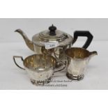 SET OF MAPPING & WEBB SILVERWARE,TEAPOT,MILK JUG,SUGAR BOWL