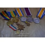 COLLECTION OF BRITISH GREAT WAR IMPERIAL SERVICE MEDALS INCLUDING 2X MINITURES 6X FULL SIZE MEDALS