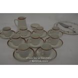 A TWENTY PIECE MADDOCK COFFE SET AND SHERIDAN CAKE SERVING SET