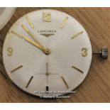 GENTS LONGINES,MANUAL MOVEMENT,SILVER PART ARABIC PART BATTON DIAL, REQUIRES RESTORATION.