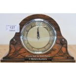 SMITHS,MECHANICAL MANTEL CLOCK,ART DECO STYLE/ TWO TONE DIAL, IN BROWN FINISH, IN NEED OF