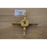 LARGE BRASS MECHANICAL,4 ARMED CLOCK KEY,SIZE 300,350,400,450