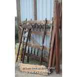 VINTAGE WOODEN CHILDRENS BUNK BED WITH LADDER AND FITTINGS, 87CM WIDE, 190CM LONG, 150CM HIGH /