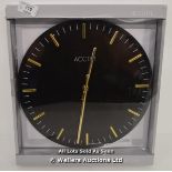 ACCTIM,PULLMAN, QUARTZ, WALL CLOCK, ANALOGUE,BLACK DIAL. / NEW & SEALED