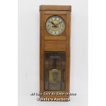 ANTIQUE GUSTAV BECKER WALL CLOCK IN BESPOKE MADE LONG CASE, INCLUDES WEIGHTS AND WINDING KEYS 87CM