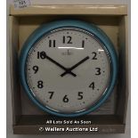 ACCTIM, DELIA DUCK EGG BLUE, ANALOGUE ,QUARTZ ,WALL CLOCK / NEW & SEALED