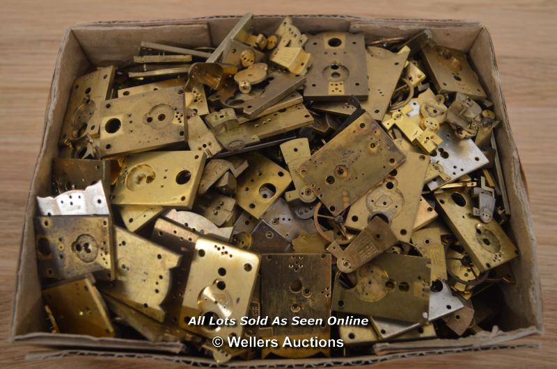 ASSORTED VINTAGE CLOCK BRASS PLATES AND MOVEMENT PARTS,REPAIRS AND RESTORATION