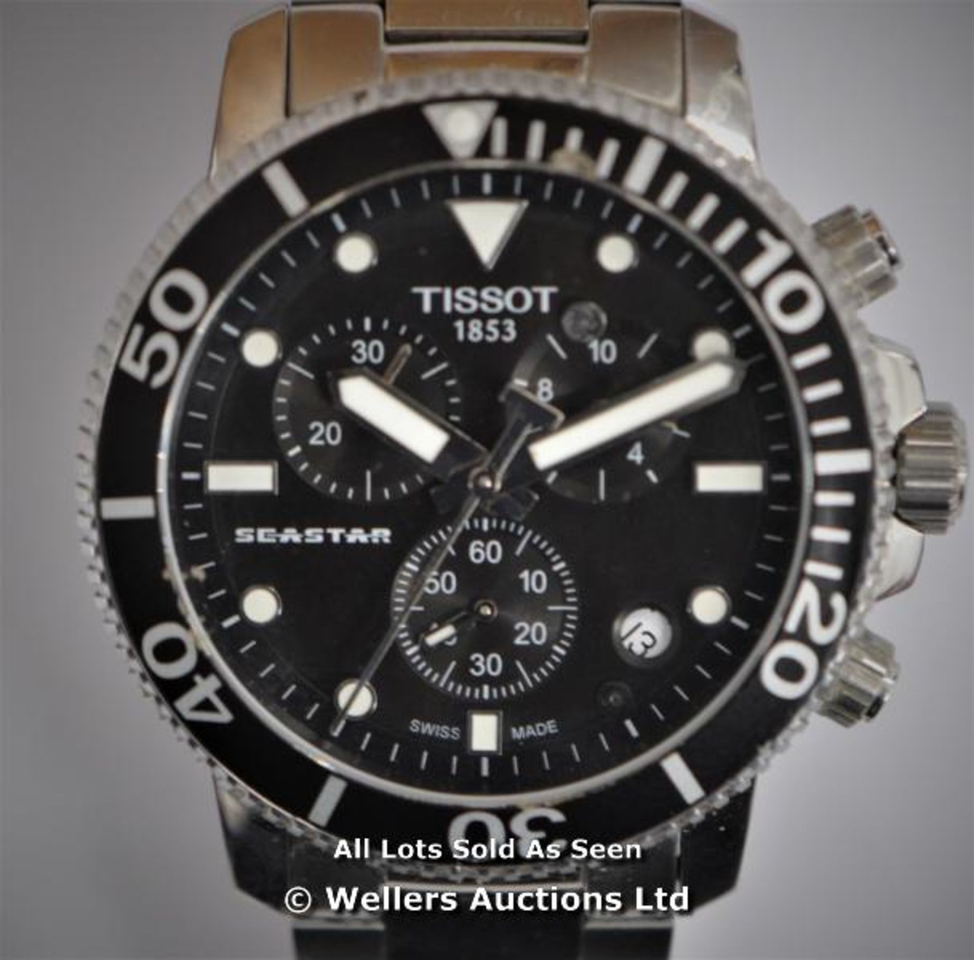 *GENTS TISSOT SEASTAR,CHRONOGRAPH QUARTZ MOVEMENT, BRUSHED AND POLISHED STAINLESS STEEL CASE & - Image 3 of 6