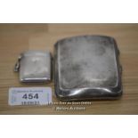 1X ANTIQUE SILVER CIGARETTE CASE, 1X ANTIQUE SILVER MATCH BOOK CASE,