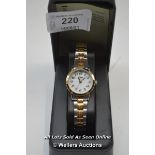 LADIES ,LIMIT,QUARTZ WATCH,WHITE ARABIC DIAL,BI-COLOUR CASE AND BRACELET / APPEARS TO BE NEW -