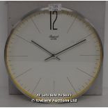 RAPPORT,QUARTZ, ANALOGUE,WALL CLOCK,BRUSHED STEEL CASE. / APPEARS TO BE NEW - OPENED BOX