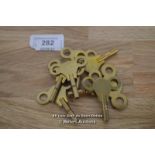 MECHANICAL BRASS CLOCK KEYS, SMALL/ MEDIUM,ASSORTED SIZES AND QUANTITY