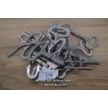 MECHANICAL STEEL CLOCK KEYS, ASSORTED SIZES AND QUANTITY