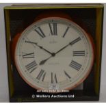 ACCTIM, BELMONT,QUARTZ ,ANALOGUE, WALL CLOCK,POLISHED COPPER STYLE FINISH / APPEARS TO BE NEW -