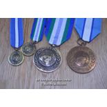 COLLECTION OF BRITISH UNITED NATIONS PEACE KEEPING SERVICE MEDALS 2X FULL 2X MINITURE (4)