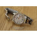 *LADIES WATCH, ROTARY QUARTZ,STEEL AND YELLOW METAL CASE AND BRACELET,WHITE MOTHER OF PEARL BATTON