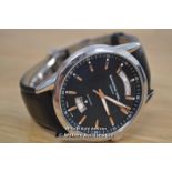 *GENTS RAYMOND WEIL FREELANCER, AUTOMATIC MOVEMENT, BLACK HOBNAIL DIAL WITH ROSE COLOURED HOUR