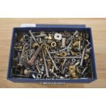 BOX OF ASSORTED CLOCKMAKERS SCREWS,BOLTS,NUTS,VARIOUS SIZES