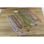 ASSORTED BEADED NECKLACES ALL WITH MATCHING EARINGS
