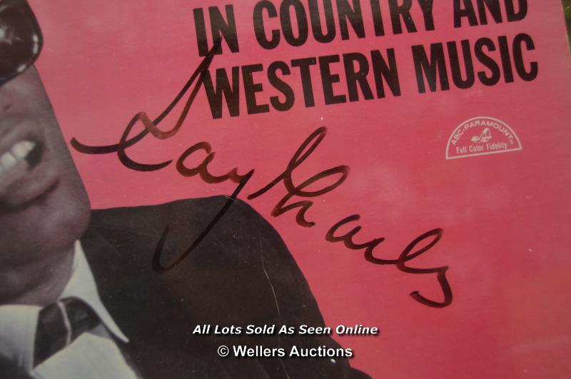 RAY CHARLES "MODERN SOUNDS IN COUNTERY AND WESTERN MUSIC" SIGNED AND MOUNTED WITH CERTIFICATE - Image 2 of 4