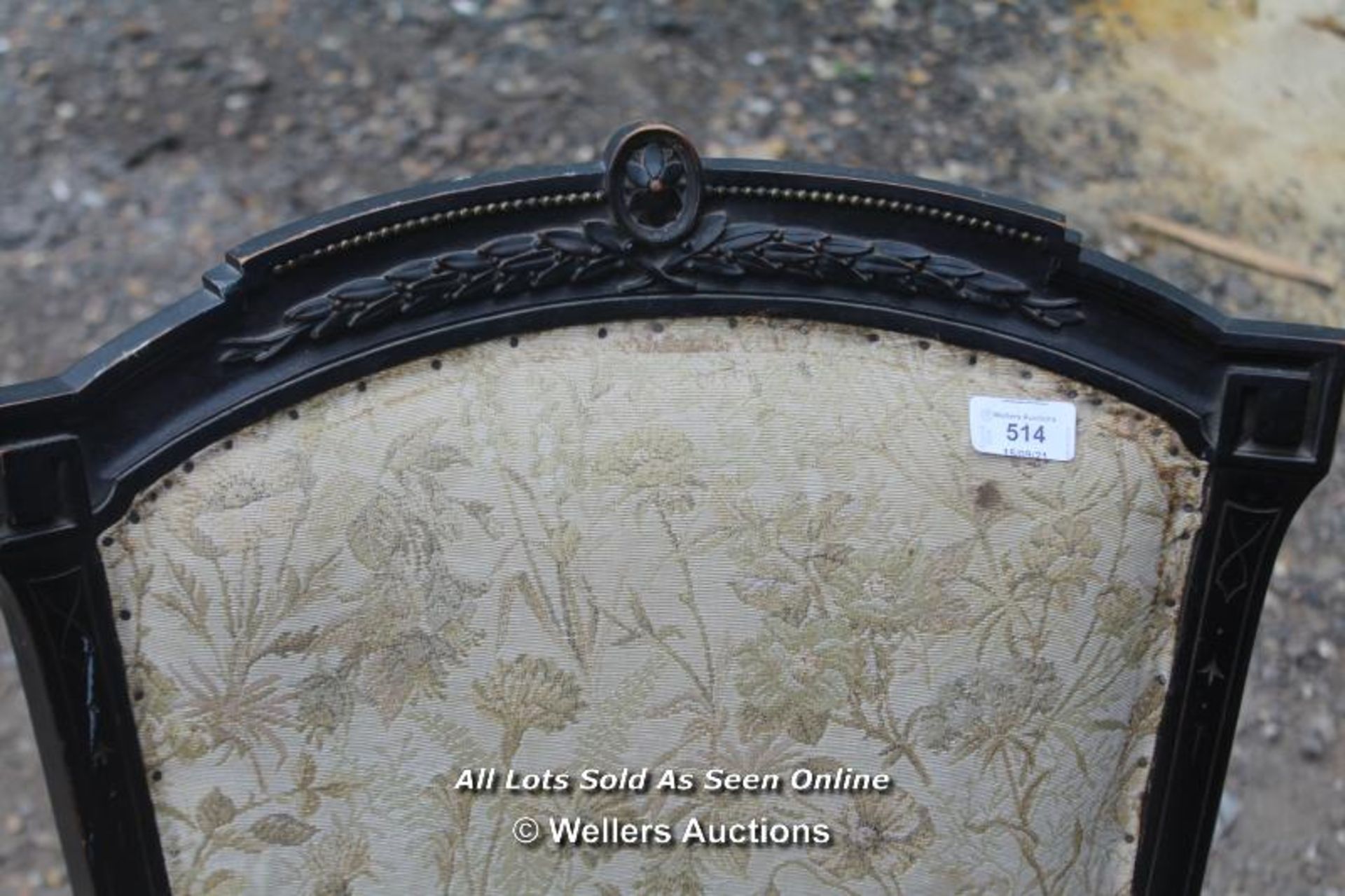 VICTORIAN CARVED NURSING CHAIR WITH TURNED FRONT LEGS AND CASTERS, 56CM WIDE, 56CM DEEP, SEAT 32CM - Image 3 of 7