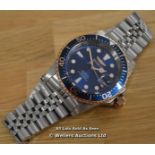 *GENTS INVICTA PRO DIVER WATCH, AUTOMATIC MOVEMENT,BRUSHED AND POLISHED STEEL CASE AND BRACELET,BLUE