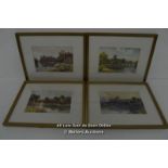 FOUR RIVER SCENE PRINTS BY E W HASLEHURST, 15" X 8.5"