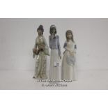THREE PORCELAIN FIGURINES INCLUDING CASADES, TENGRA AND MIRMASU. TWO HAVE BEEN REPAIRED