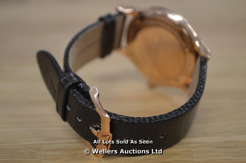 *UNISEX ARMANI,SLIM LINE MODEL,ROSE GOLD PLATTED CASE,GREY BATTON DIAL WITH ROSE GOLD BATTONS - Image 2 of 5