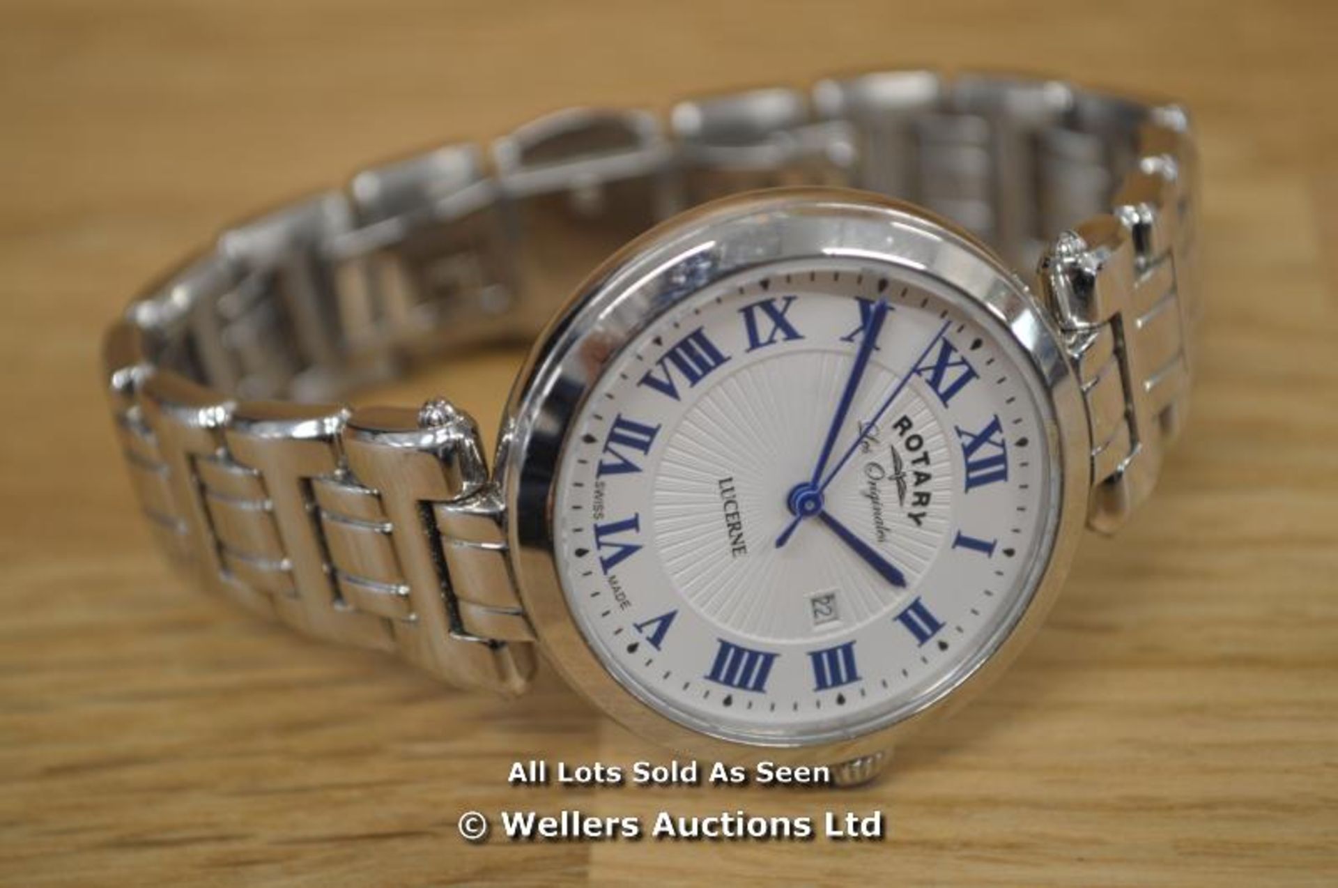 *LADIES ROTARY LUCERNE PETITE LES ORIGANLES, QUARTZ MOVEMENT,28MM STAINLESS STEEL CASE AND