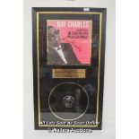 RAY CHARLES "MODERN SOUNDS IN COUNTERY AND WESTERN MUSIC" SIGNED AND MOUNTED WITH CERTIFICATE