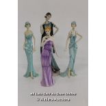 FOUR FIGURINES INCLUDING REGAL COLLECTION "DIANA" 90358, TALLEST 35.5 CM HIGH