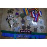 MIXED COLLECTION OF VARIOUS MILITARY MEDALS,BUTTONS AND BADGES