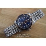 *GENTS INVICTA PRO DIVER WATCH, AUTOMATIC MOVEMENT,BRUSHED AND POLISHED STEEL CASE AND BRACELET,BLUE