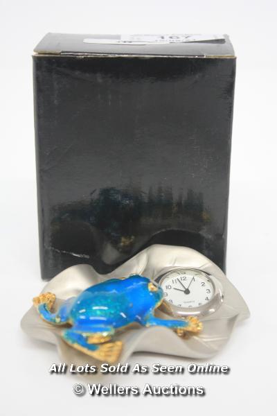 IMPERIAL,QUARTZ, BLUE FROG CLOCK / APPEARS TO BE NEW - OPENED BOX