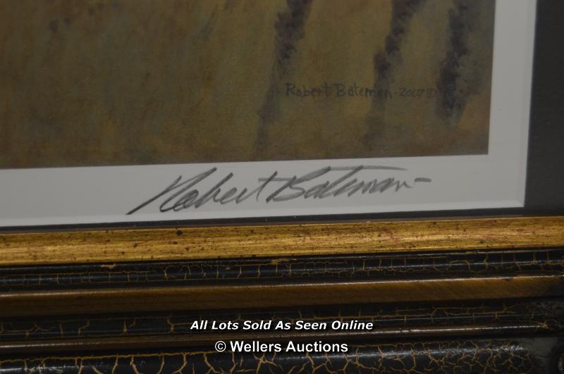 ROBERT BATEMAN SIGNED PRINT OF TIGER "1ST ALERT" LTD EDITION 180/1500,ORNATE FRAME, OVERALL SIZE - Image 2 of 3
