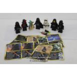 8X STAR WARS LEGO FIGURES AND LEGO COLLECTORS CARDS