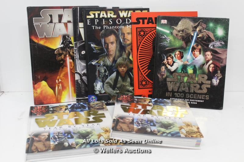 7X ASSORTED STAR WARS ANNUALS AND BOOKS INCLUDING STAR WARS YEAR BY YEAR AND THE PHANTOM MENACE