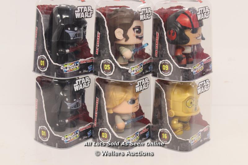 6X NEW HASBRO STAR WARS MIGHTY MUGS FIGURES - Image 2 of 2