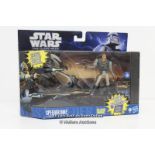 UN-OPENED STAR WARS- THE CLONE WARS SPEEDER BIKE WITH CASTAS FIGURE