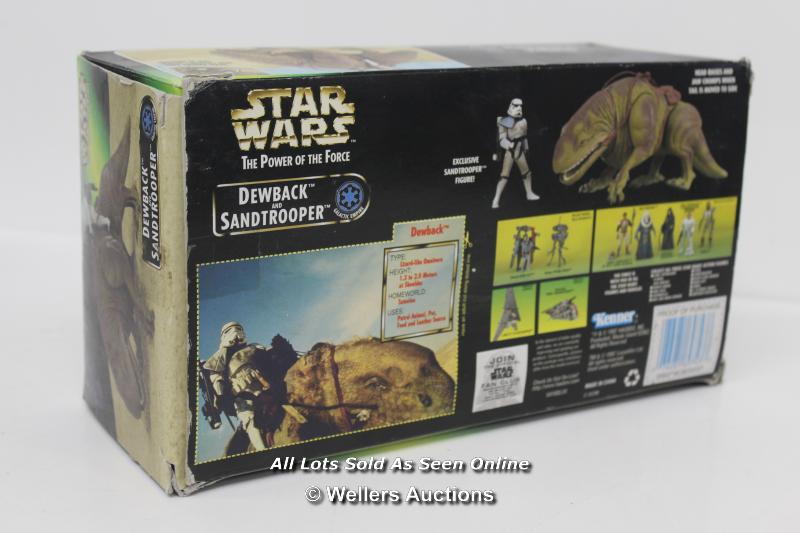 STAR WARS - POWER OF THE FORCE DEWBACK & SANDTROOPER 3.75" SCALE FIGURE SET- 1997, ONLY OUTER BOX - Image 2 of 2