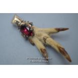 *GROUSE / PHEASANT FOOT SILVER BROOCH VINTAGE HUNTING COUNTRY [LQD215]