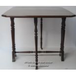 *VICTORIAN MAHOGANY SUTHERLAND TABLE / 68 X 80 X 61CM [LQD215]