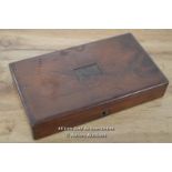 *SOLID MAHOGANY JEWELLERY / TRINKET / WORK / STORAGE BOX / 13 X 22 X 4CM [LQD215]